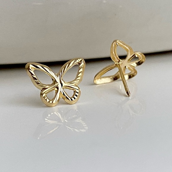 10k Solid Gold Earrings \ Gold Piercing Studs \ Earrings for Babies & Kids - Picture 6 of 13